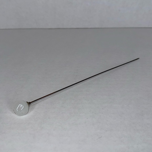 Victorian Art Nouveau Extra Long Globe Hat Pin with Brass Details 9", 1900s - Picture 1 of 10